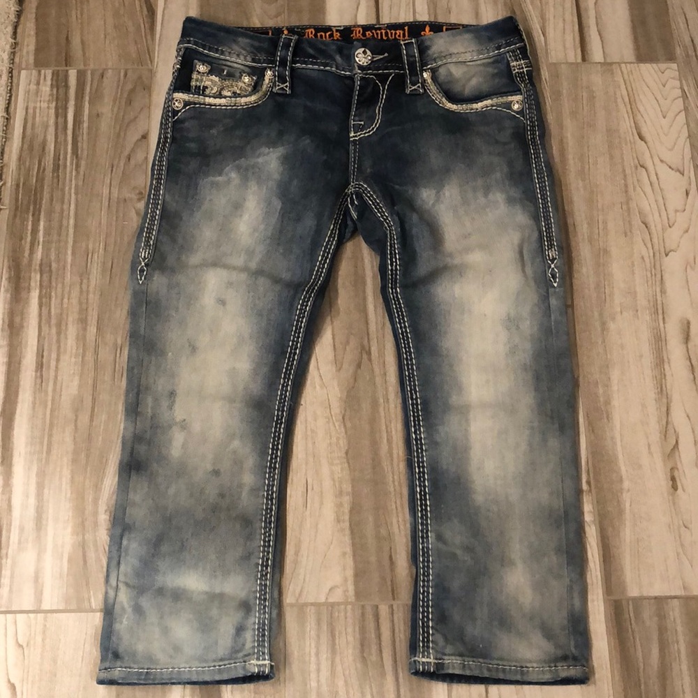 Rock Revival Xia Capri Jeans Size 26 Stonewashed
